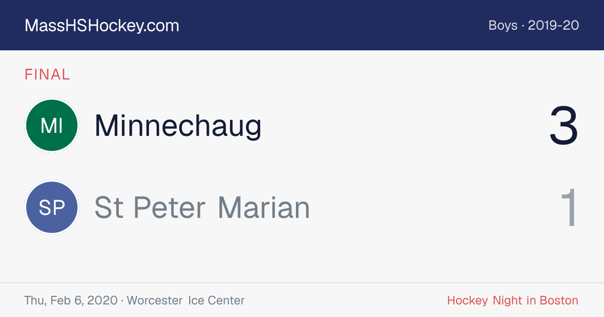 Minnechaug at St Peter Marian score card
