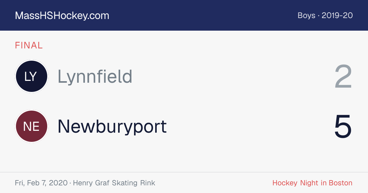 Lynnfield at Newburyport score card