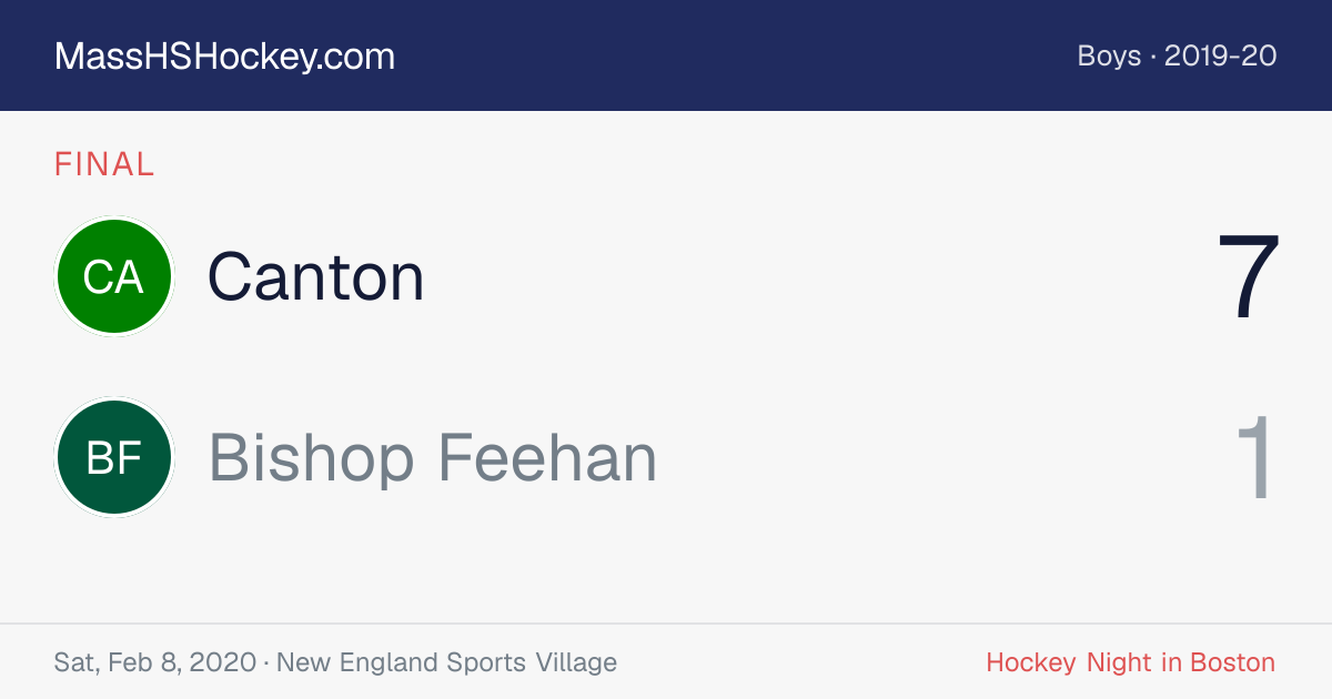 Canton at Bishop Feehan score card