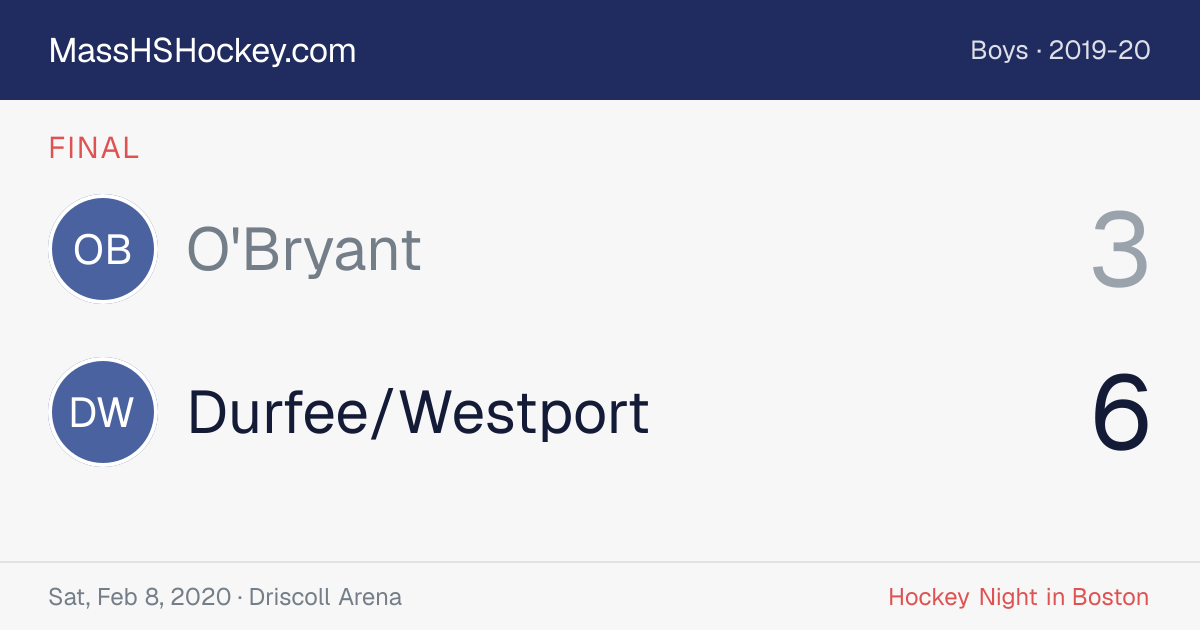 O'Bryant at Durfee/Westport score card