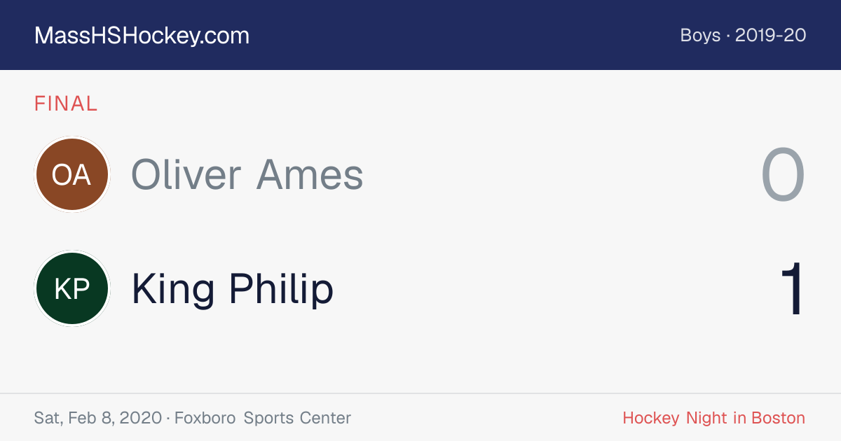 Oliver Ames at King Philip score card