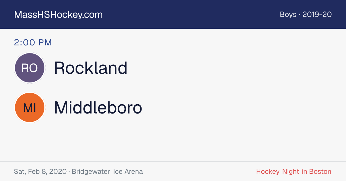 Rockland at Middleboro score card