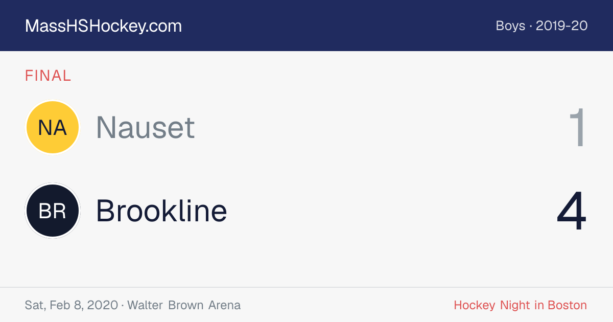 Nauset at Brookline score card