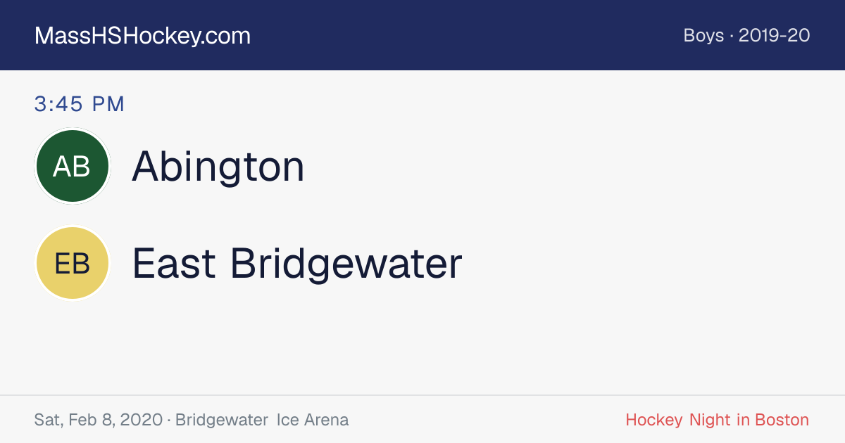 Abington at East Bridgewater score card