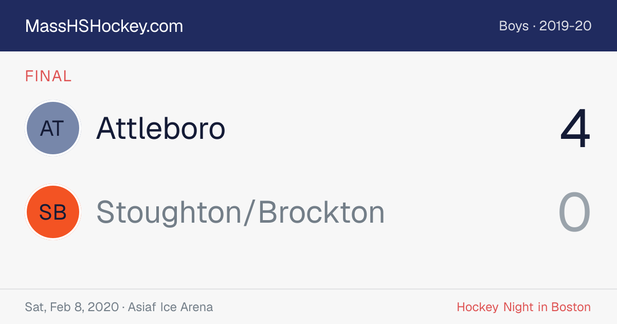 Attleboro at Stoughton/Brockton score card