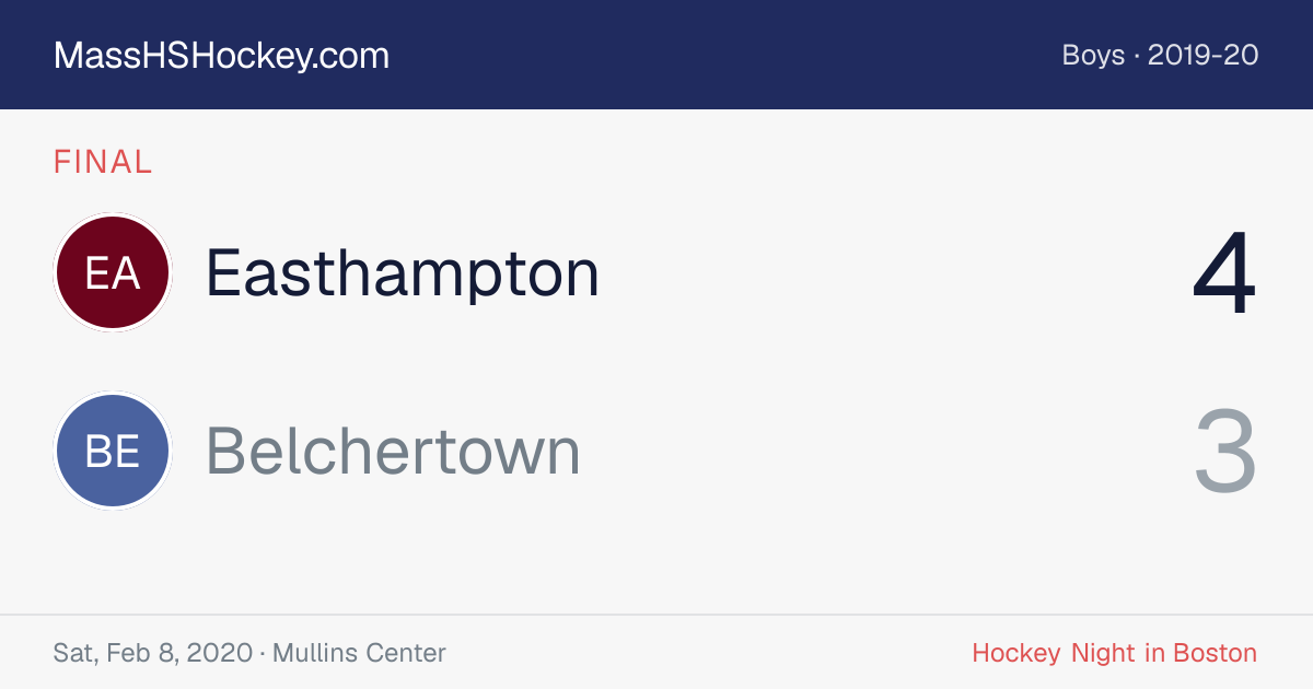 Easthampton at Belchertown score card