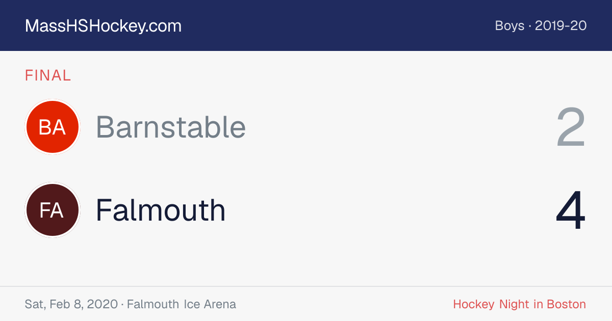 Barnstable at Falmouth score card