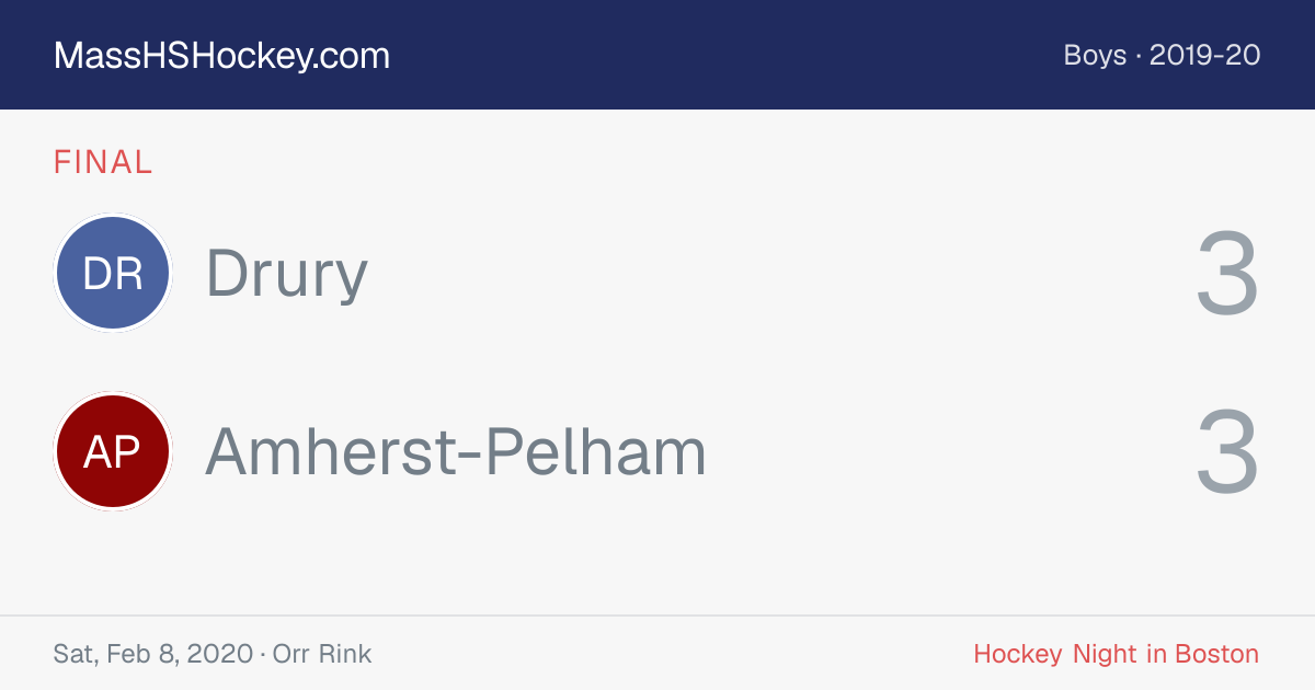 Drury at Amherst-Pelham score card