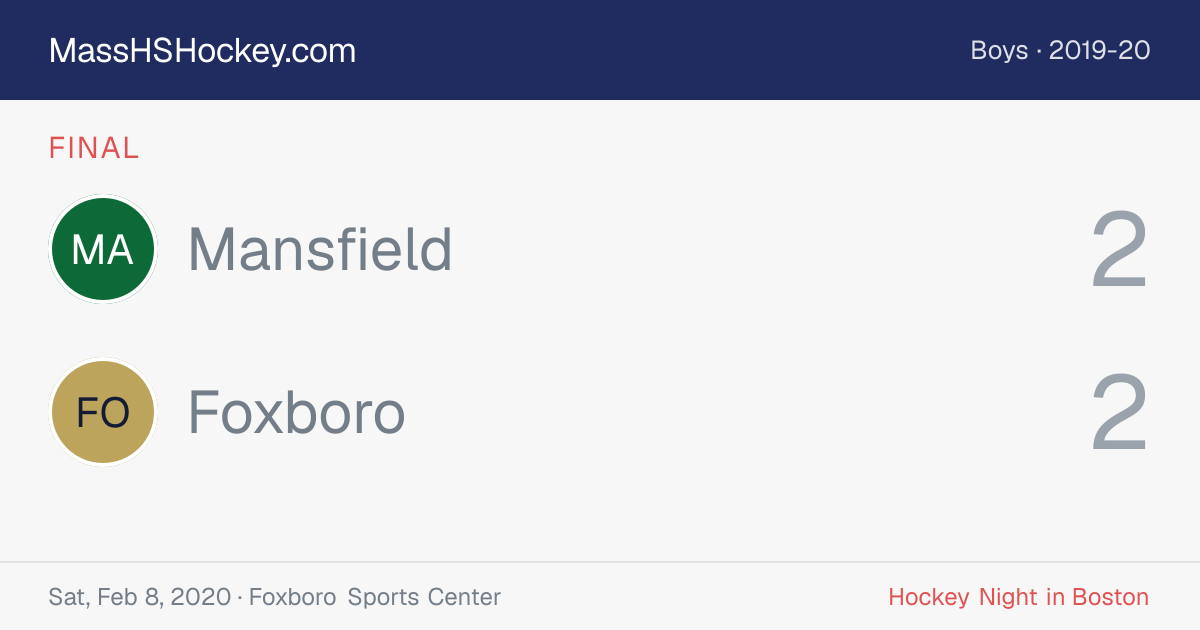 Mansfield at Foxboro score card
