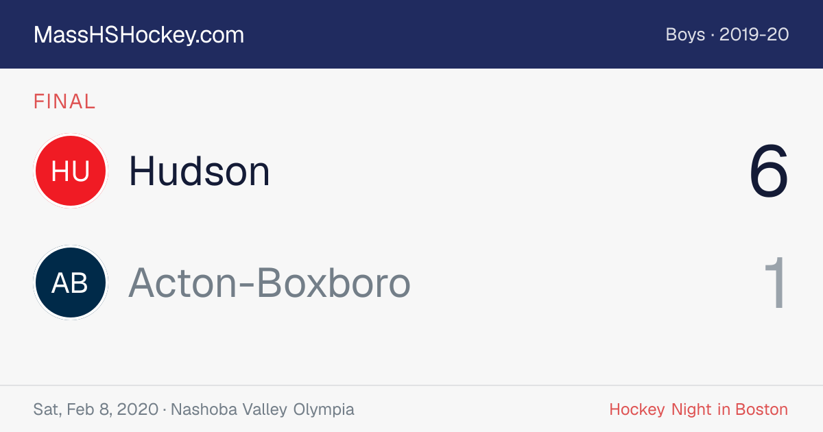 Hudson at Acton-Boxboro score card