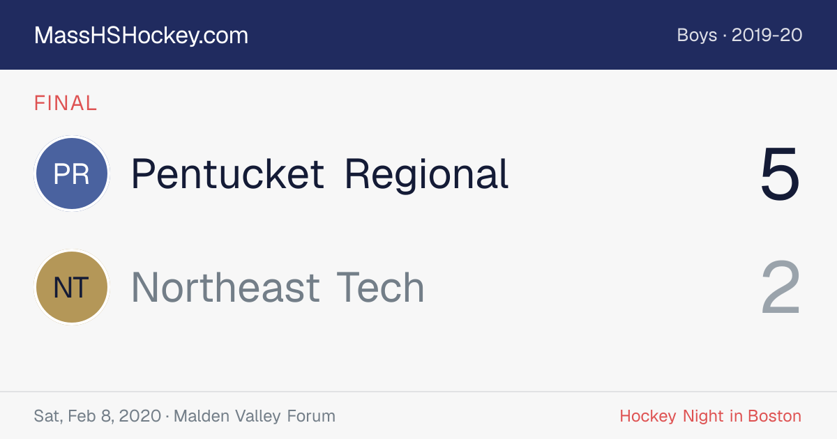 Pentucket Regional at Northeast Tech score card