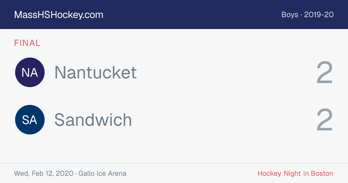 Nantucket at Sandwich score card