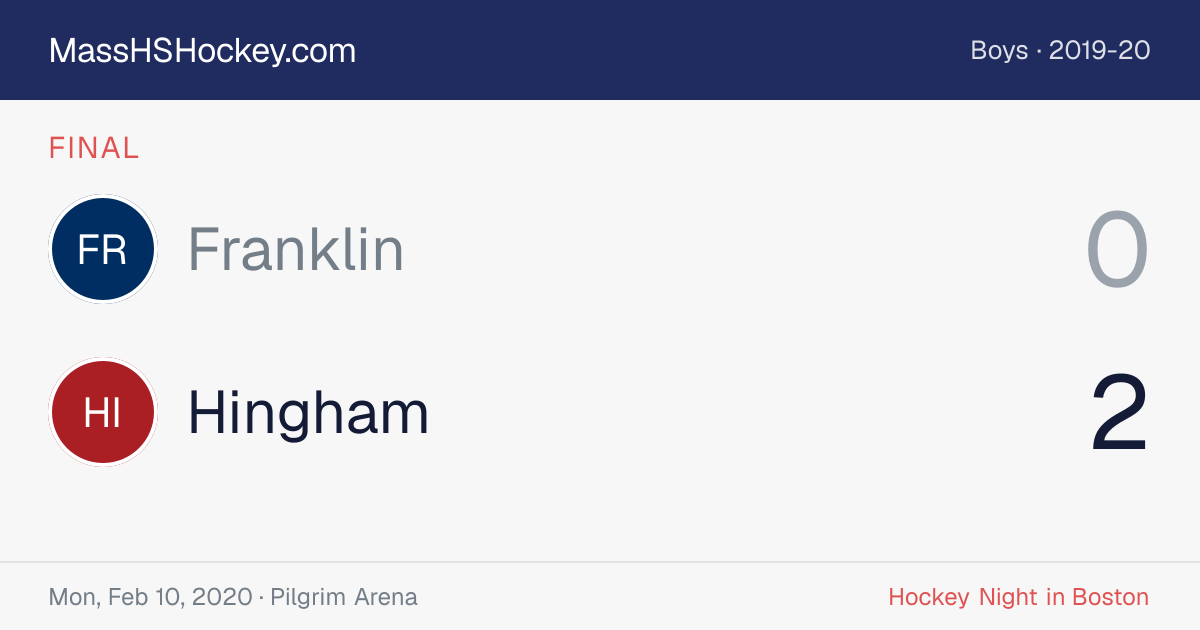 Franklin at Hingham score card