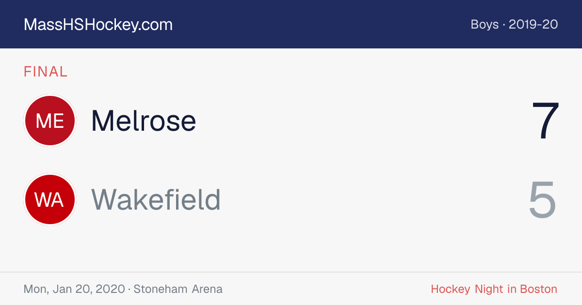 Melrose at Wakefield score card