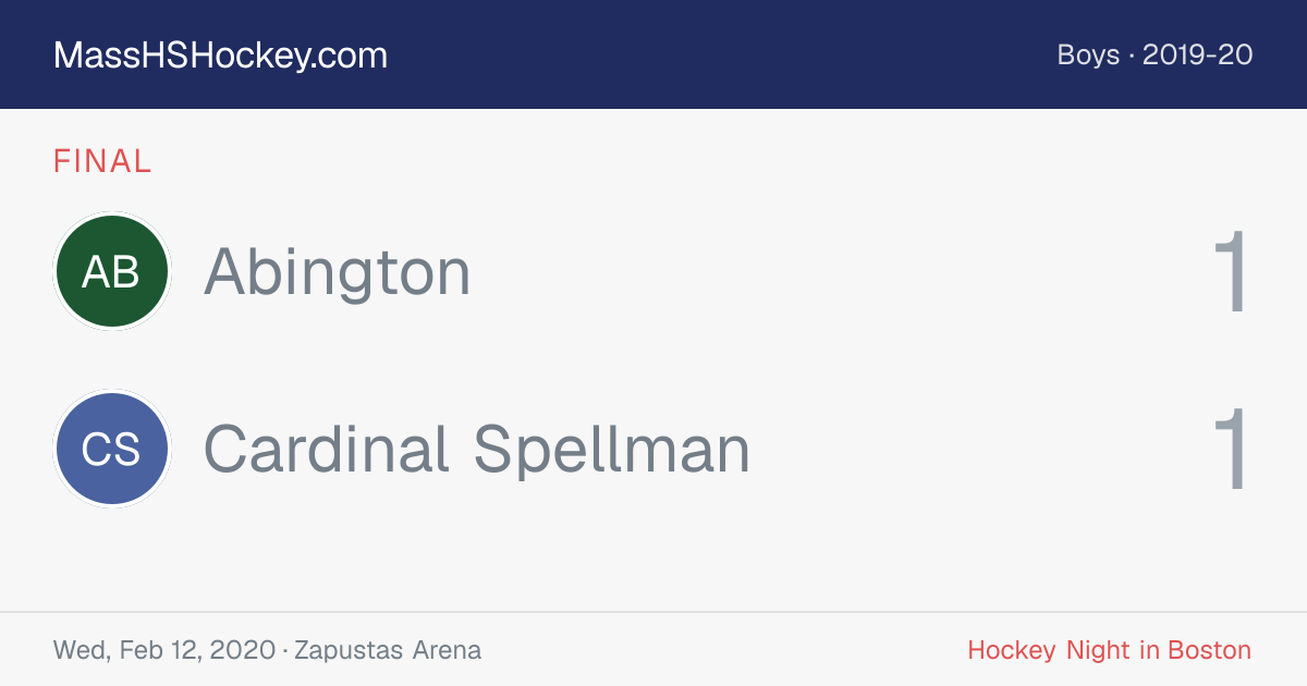 Abington at Cardinal Spellman score card
