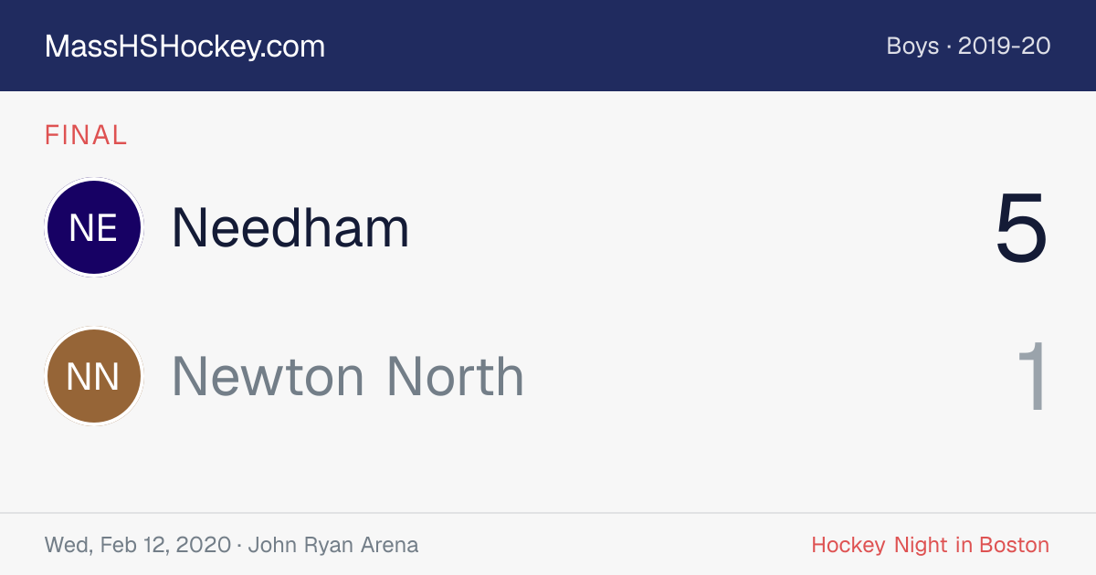 Needham at Newton North score card
