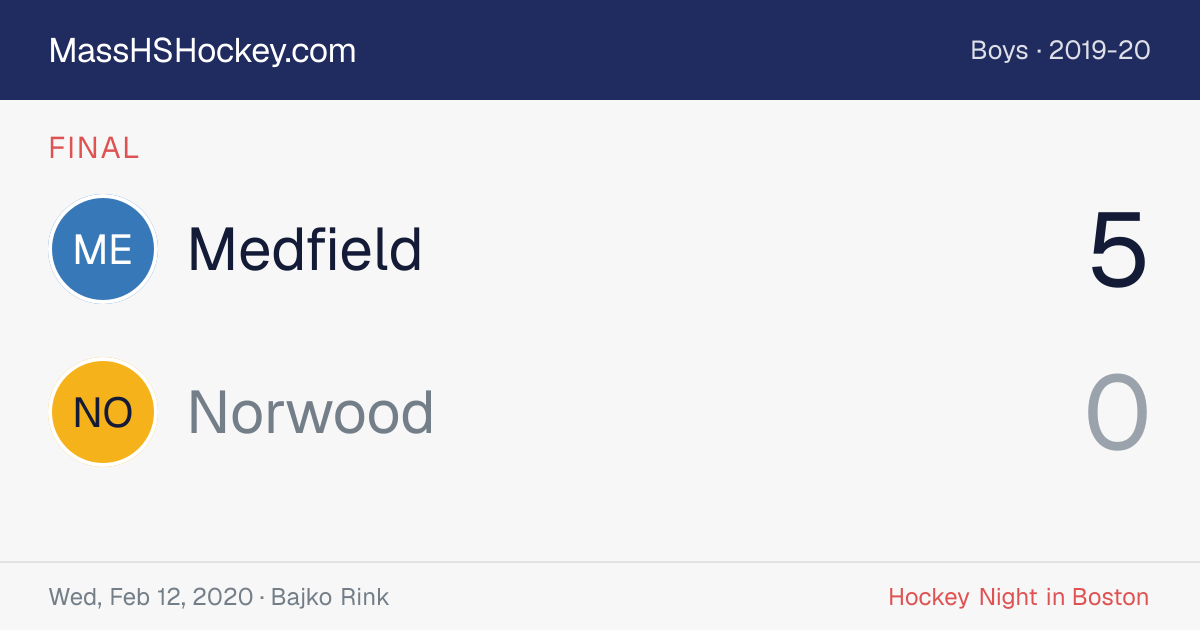 Medfield at Norwood score card