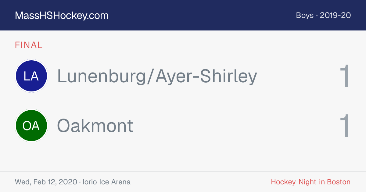 Lunenburg/Ayer-Shirley at Oakmont score card