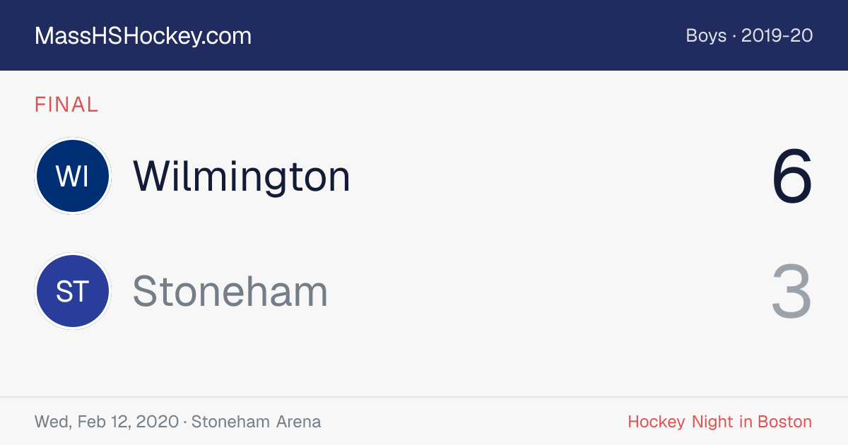 Wilmington at Stoneham score card