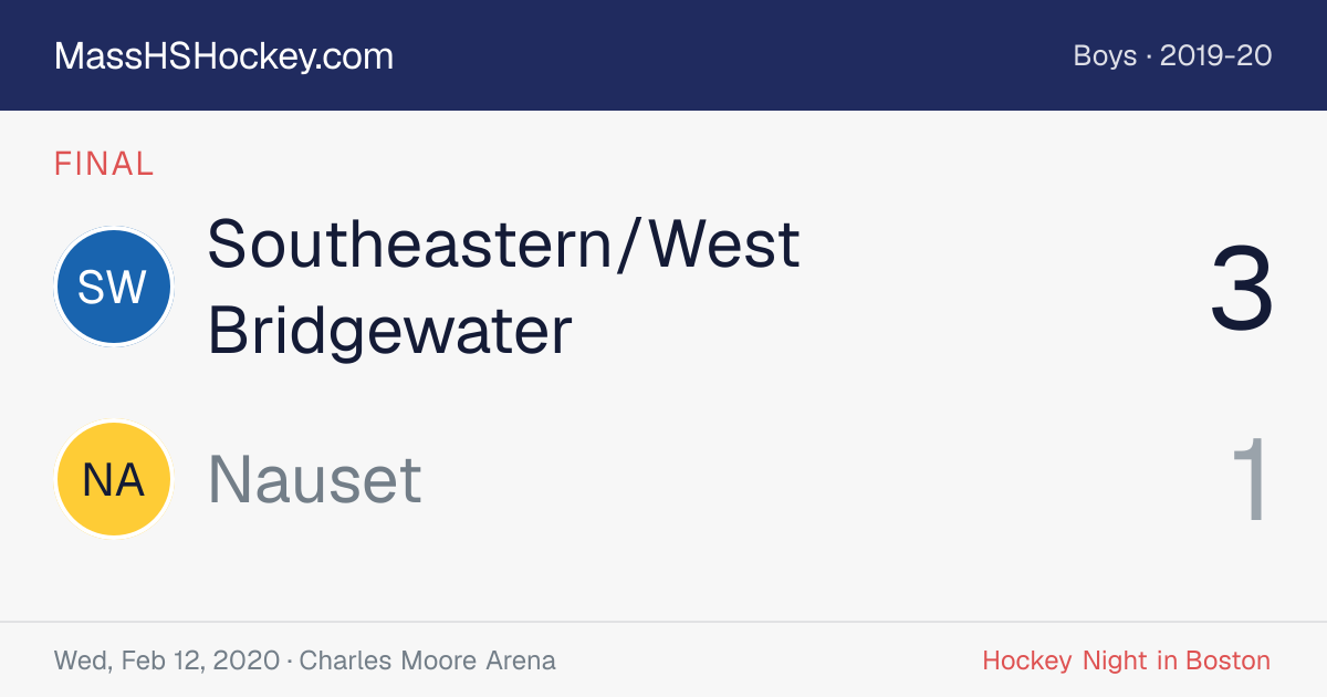Southeastern/West Bridgewater at Nauset score card