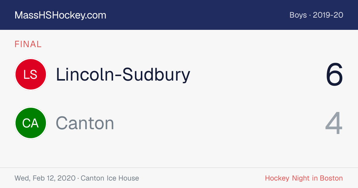 Lincoln-Sudbury at Canton score card