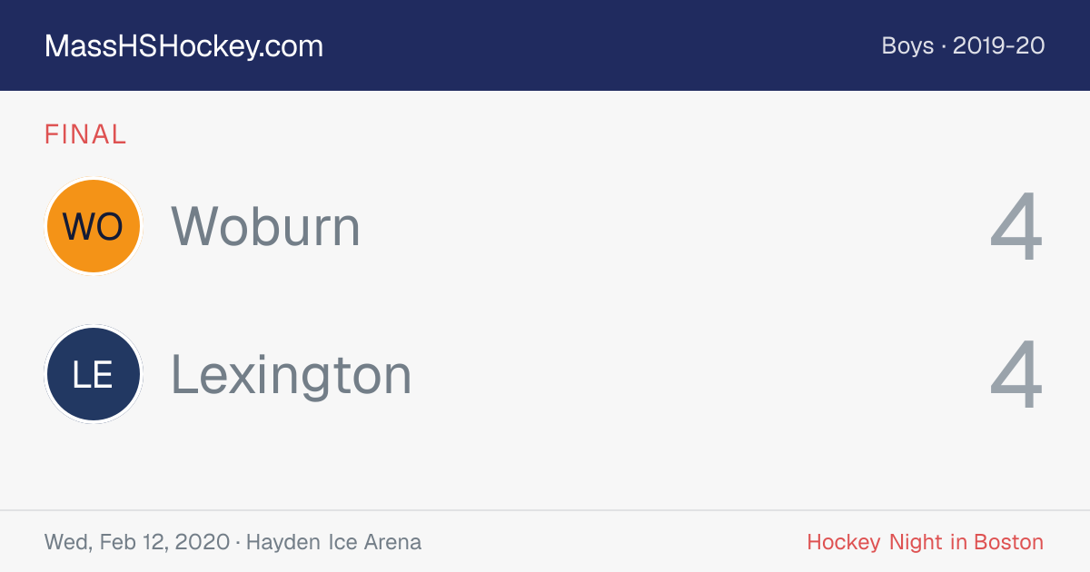 Woburn at Lexington score card
