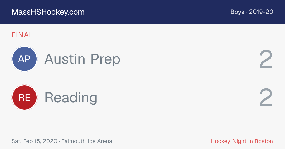 Austin Prep at Reading score card