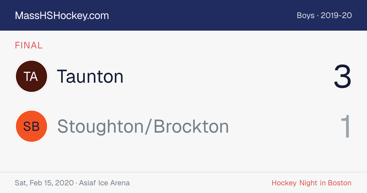 Taunton at Stoughton/Brockton score card
