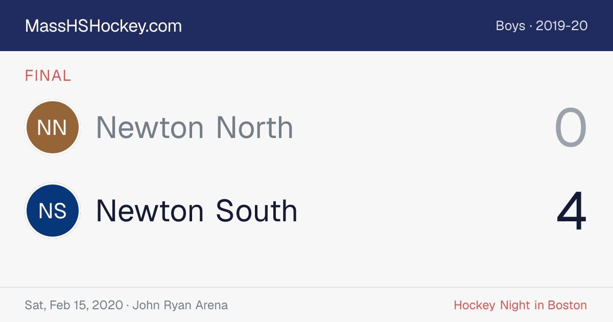 Newton North at Newton South score card