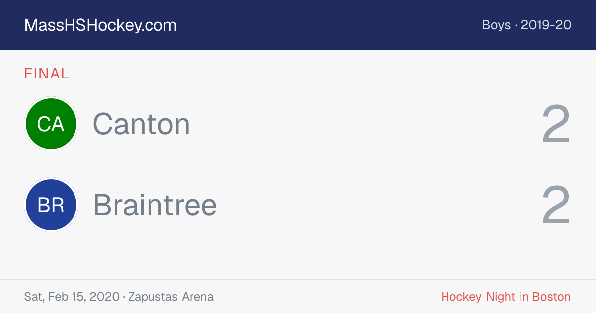 Canton at Braintree score card