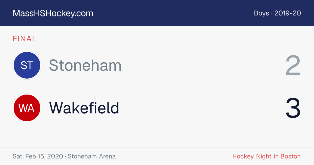 Stoneham at Wakefield score card