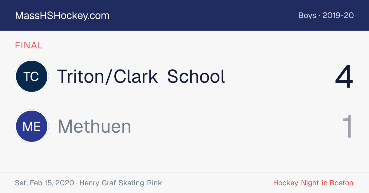 Triton/Clark School at Methuen score card