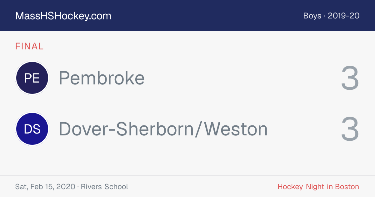 Pembroke at Dover-Sherborn/Weston score card
