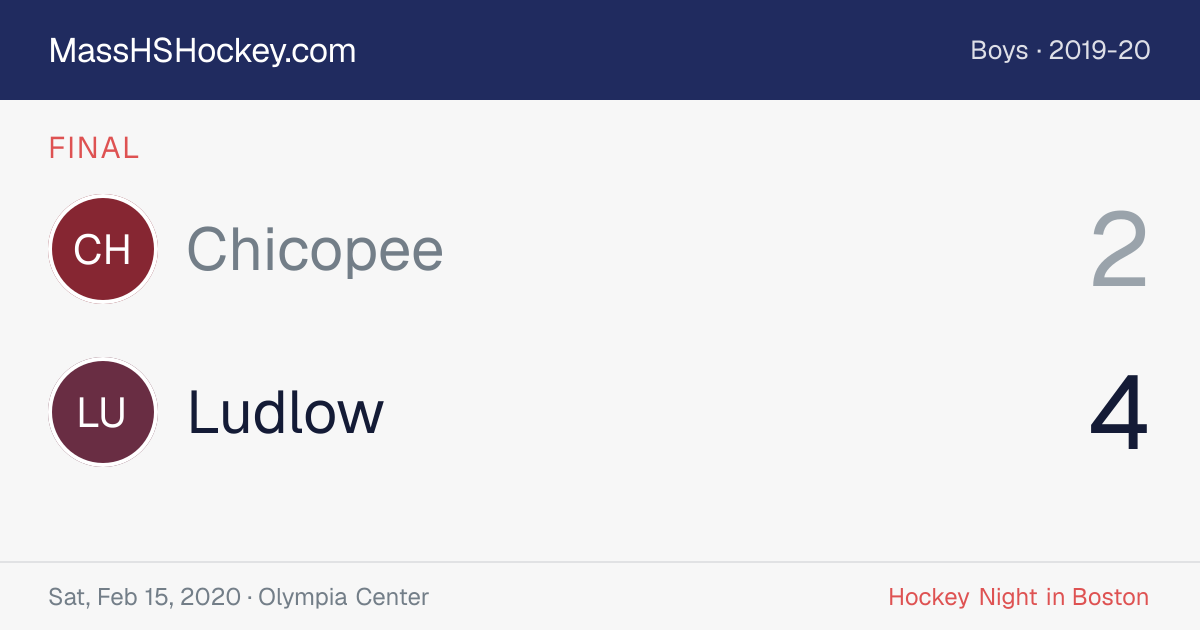 Chicopee at Ludlow score card