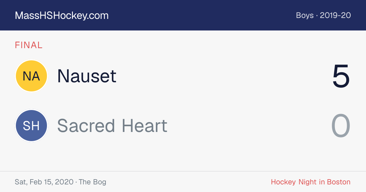 Nauset at Sacred Heart score card