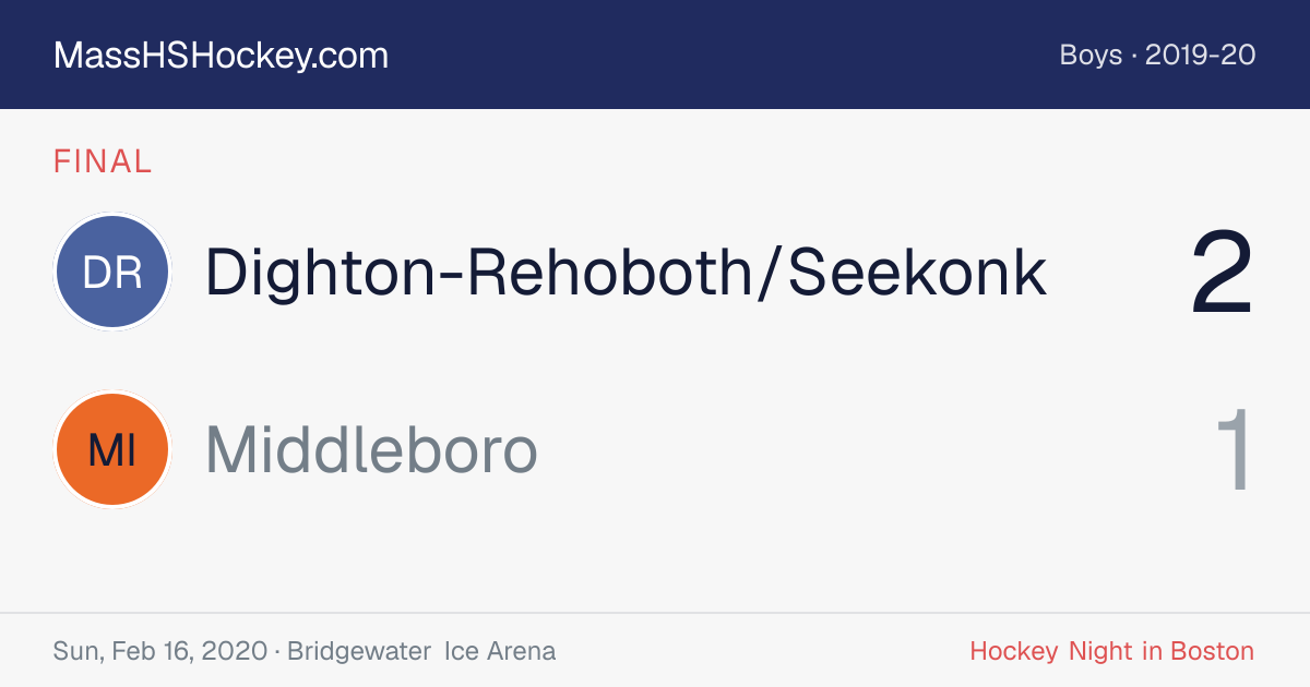 Dighton-Rehoboth/Seekonk at Middleboro score card