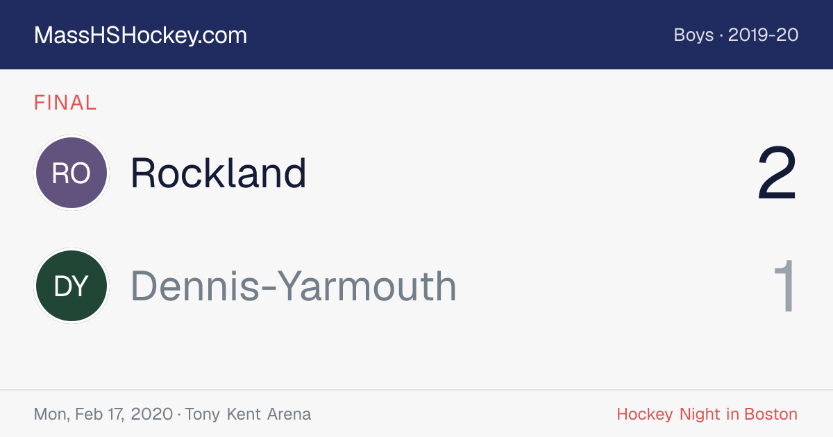 Rockland at Dennis-Yarmouth score card