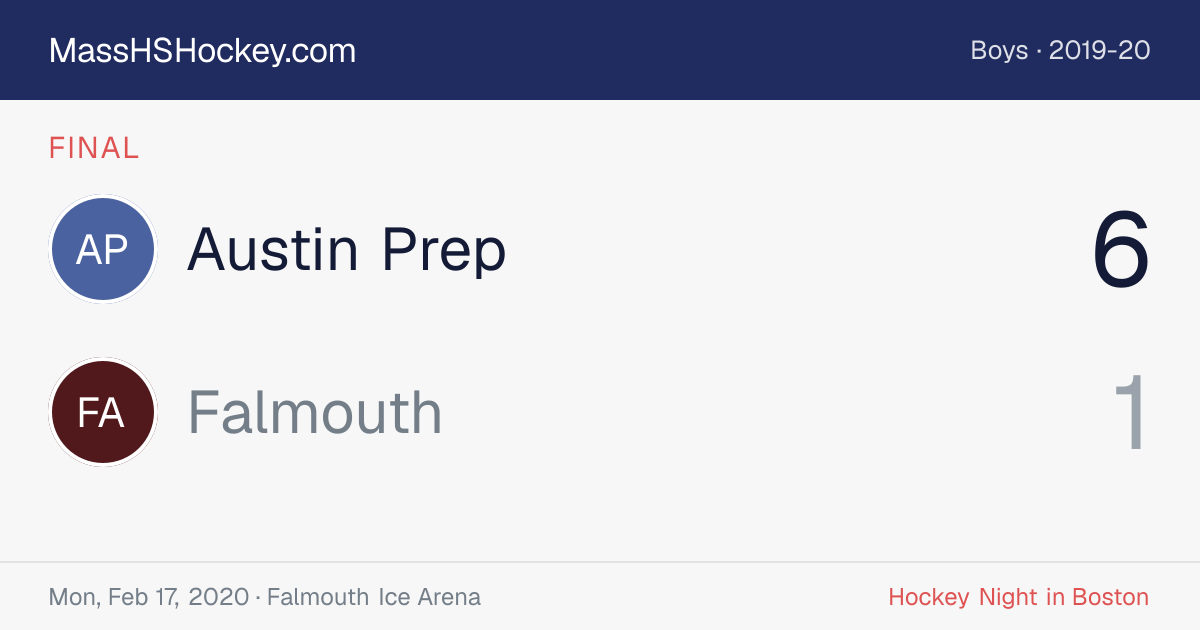 Austin Prep at Falmouth score card