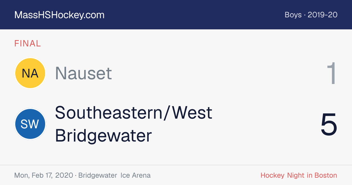 Nauset at Southeastern/West Bridgewater score card