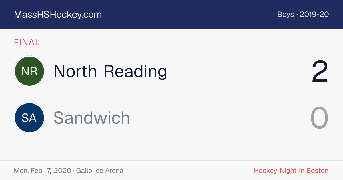 North Reading at Sandwich score card
