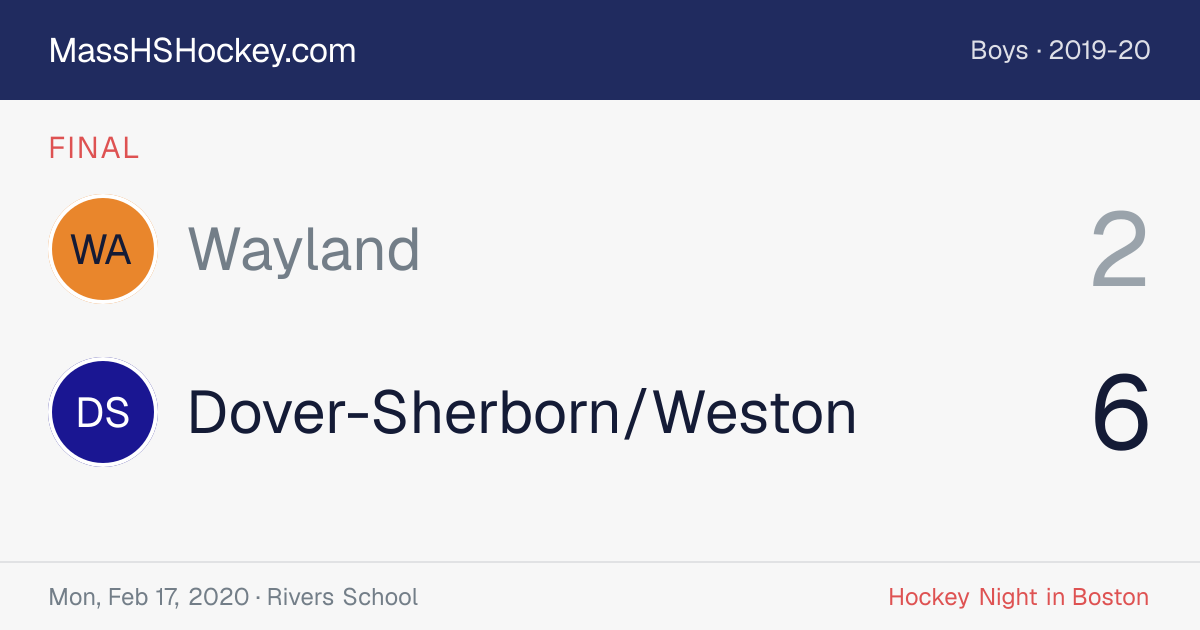 Wayland at Dover-Sherborn/Weston score card
