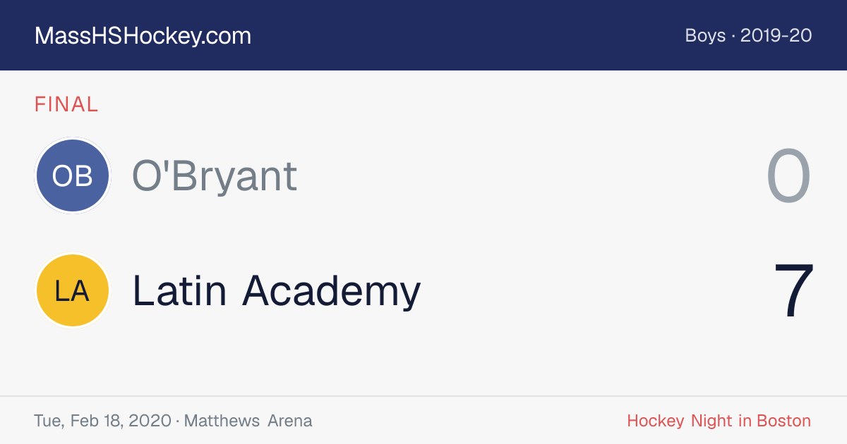 O'Bryant at Latin Academy score card