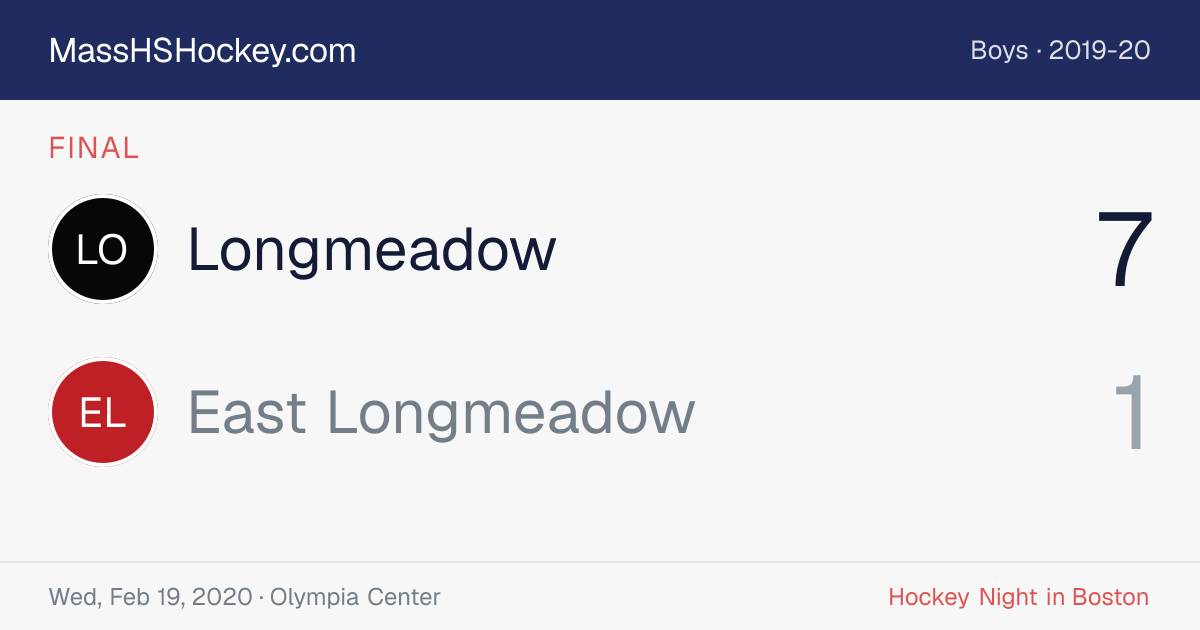 Longmeadow at East Longmeadow score card