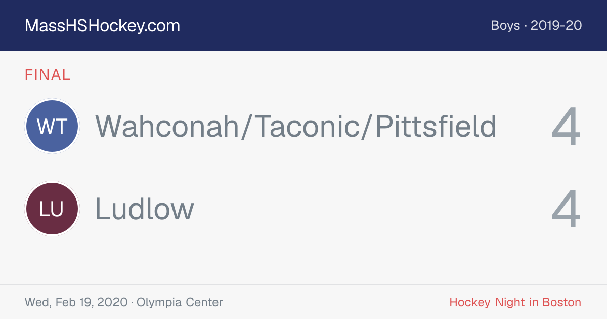 Wahconah/Taconic/Pittsfield at Ludlow score card