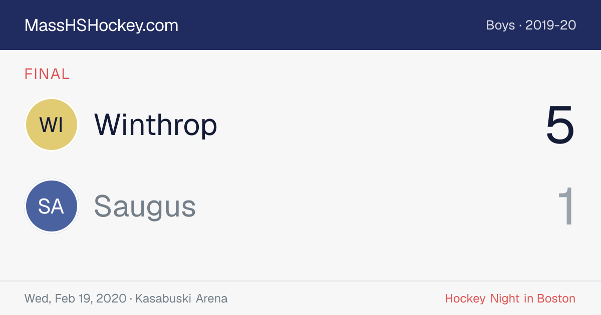 Winthrop at Saugus score card