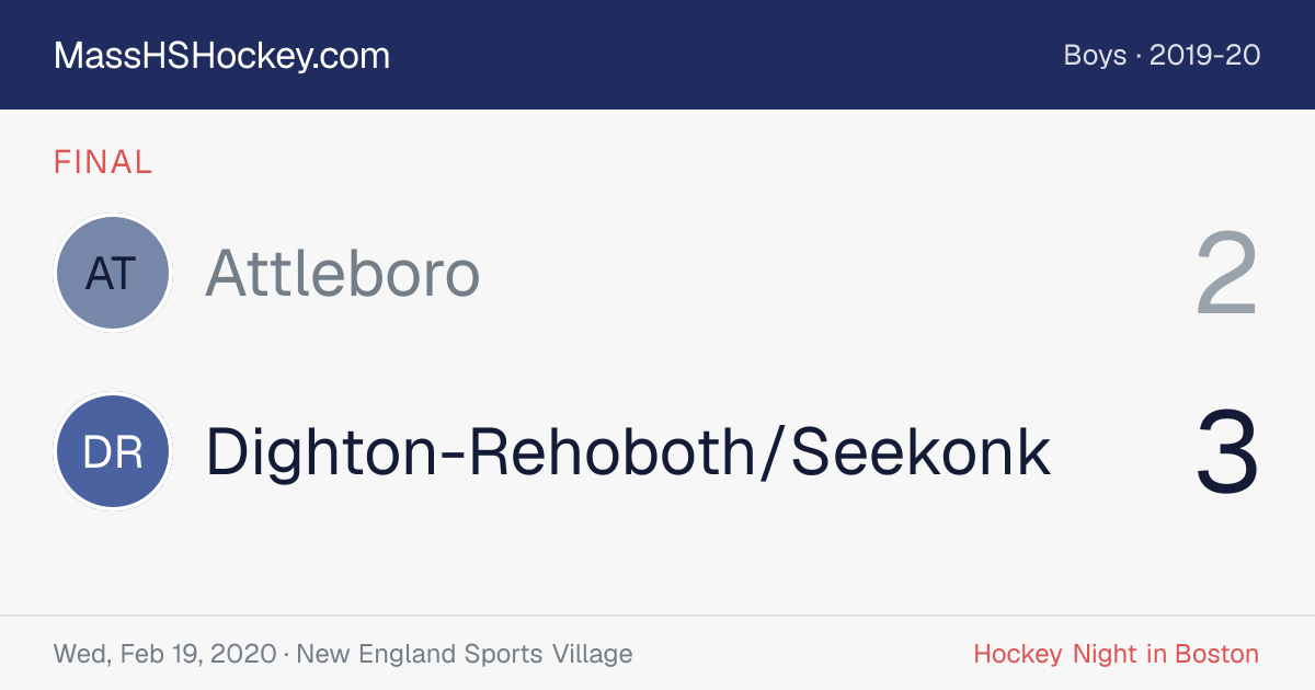 Attleboro at Dighton-Rehoboth/Seekonk score card