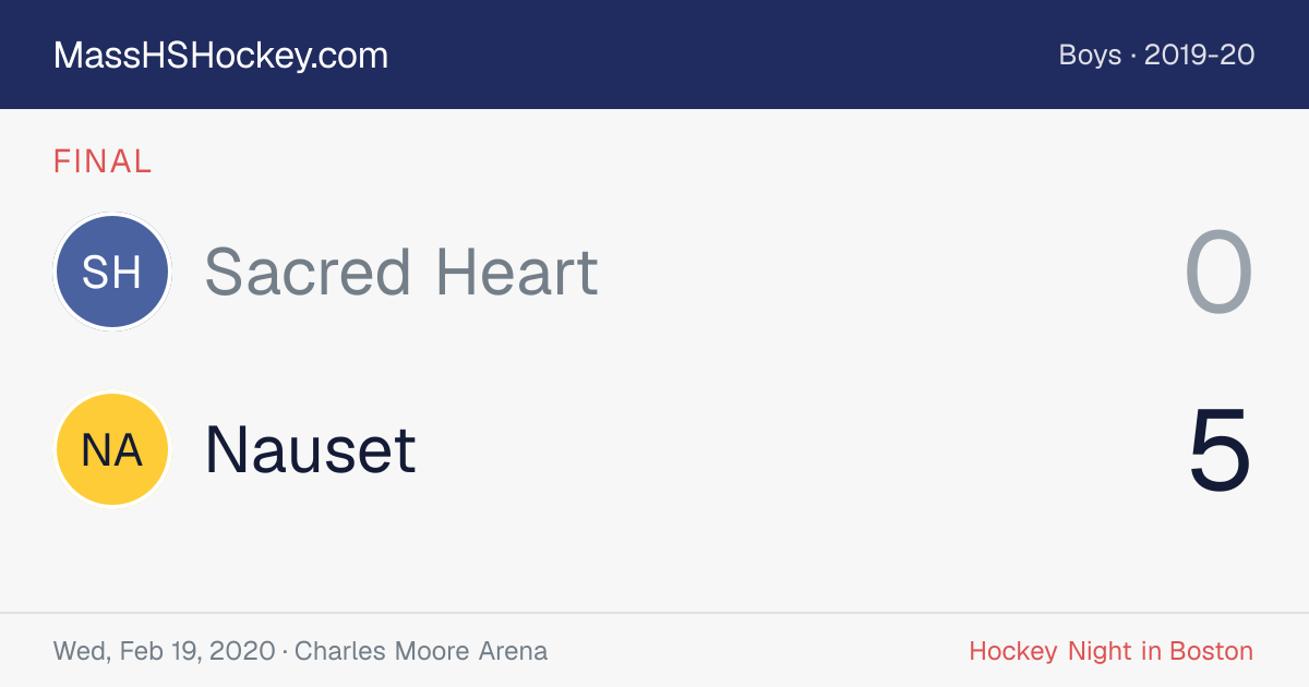 Sacred Heart at Nauset score card