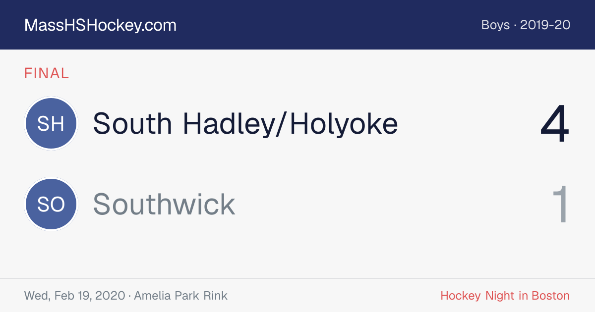 South Hadley/Holyoke at Southwick score card