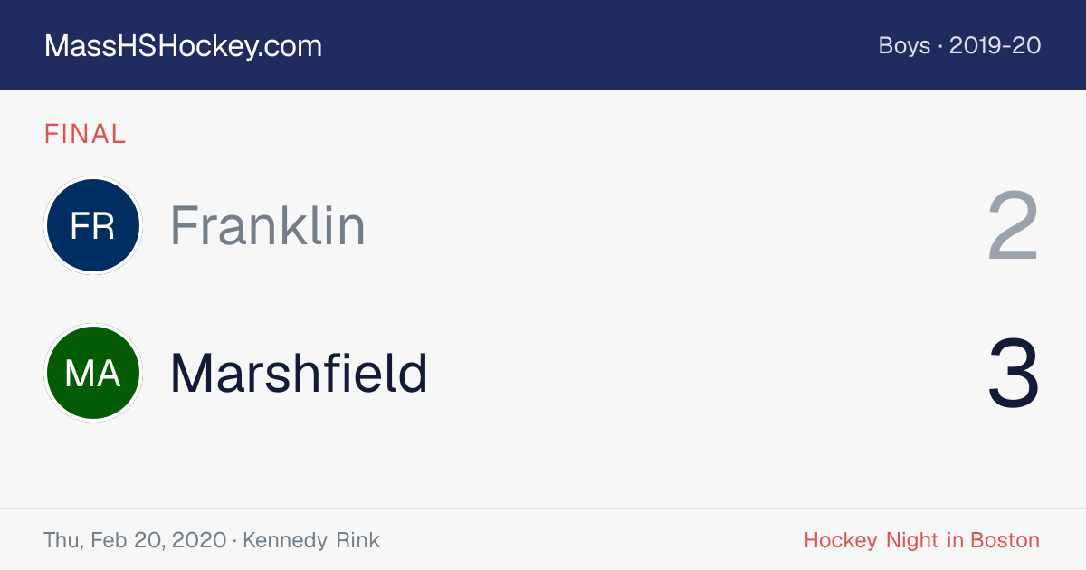 Franklin at Marshfield score card