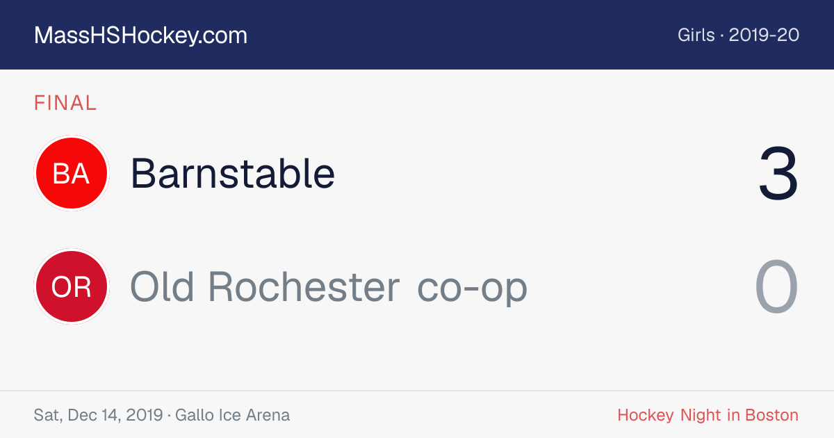 Barnstable at Old Rochester co-op score card